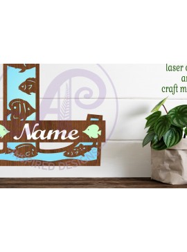 Intra απο ξύλο plywood 3mm-4mm πάχος - Μονόγραμμα Fish Capital Letter L  Δίασταση 30x20 cm INTRAFABR-106107943