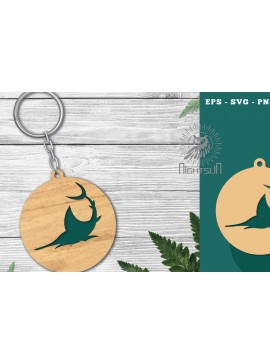 Σετ των 3 Intra απο ξύλο plywood 3mm-4mm πάχος - Μπρελόκ Fish Laser Cut 1 Δίασταση 4x4 cm INTRAFABR-120094623