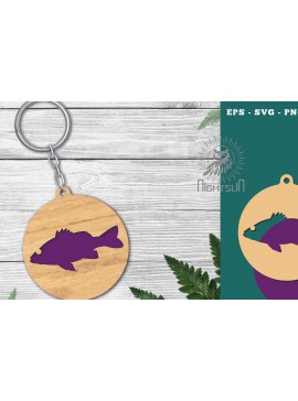 Σετ των 3 Intra απο ξύλο plywood 3mm-4mm πάχος - Μπρελόκ Fish Laser Cut 4 Δίασταση 4x4 cm INTRAFABR-120094660