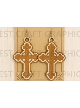 Σετ των 3 Intra απο ξύλο plywood 3mm-4mm πάχος - Fish Symbol Earrings – Jesus Ichthys  Δίασταση 3x3 cm INTRAFABR-124957700