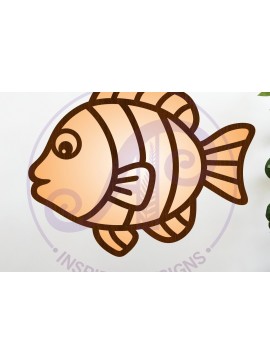 Σετ των 2 Intra απο ξύλο plywood 3mm-4mm πάχος - Ψάρια Τοίχος κοπής δύο στρώσεων με λέιζερ Δίασταση 30x20 cm INTRAFABR-115336343