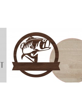 Σετ των 2 Intra απο ξύλο plywood 3mm-4mm πάχος - Ψάρια καλωσορίσματος σημάδι και κενό Δίασταση 20x20 cm INTRAFABR-13922480