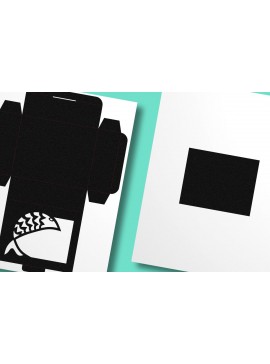 Σετ των 3 Intra απο ξύλο plywood 3mm-4mm πάχος - Ορθογώνιο κουτί μπομπονιέρας Fish Wide Cutout 3 Δίασταση 10x8 cm INTRAFABR-123385201