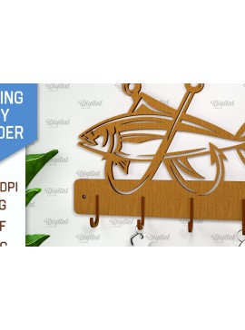 Σετ των 3 Intra απο ξύλο plywood 3mm-4mm πάχος - Μπρελόκ ψαρέματος . Ψάρια  Δίασταση 4x4 cm INTRAFABR-101517829