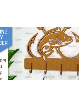Σετ των 3 Intra απο ξύλο plywood 3mm-4mm πάχος - Μπρελόκ ψαρέματος . Ψάρια  Δίασταση 4x4 cm INTRAFABR-101517624
