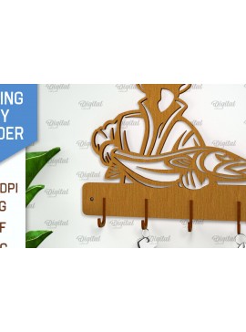 Σετ των 3 Intra απο ξύλο plywood 3mm-4mm πάχος - Μπρελόκ ψαρέματος . Ψάρια  Δίασταση 4x4 cm INTRAFABR-101517671