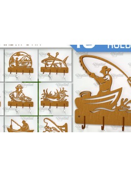 Σετ των 2 Intra απο ξύλο plywood 3mm-4mm πάχος - Πακέτο κοπής λέιζερ κουμπιών για ψάρεμα Δίασταση 30x20 cm INTRAFABR-101675458