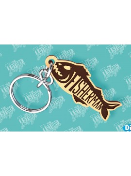 Σετ των 3 Intra απο ξύλο plywood 3mm-4mm πάχος - Μπρελόκ ψαρέματος | Fisherman Design |CNC Δίασταση 4x4 cm INTRAFABR-99548772