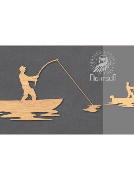 Σετ των 2 Intra απο ξύλο plywood 3mm-4mm πάχος - Διακόσμηση κοπής με λέιζερ ψαρέματος 2 Δίασταση 20x20 cm INTRAFABR-117110111