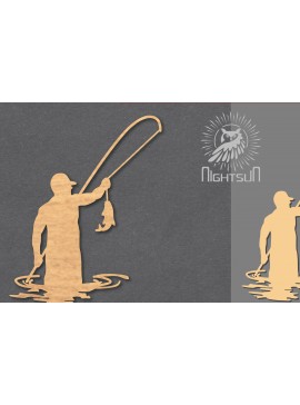 Σετ των 2 Intra απο ξύλο plywood 3mm-4mm πάχος - Διακόσμηση κοπής με λέιζερ ψαρέματος 3 Δίασταση 20x20 cm INTRAFABR-117110160