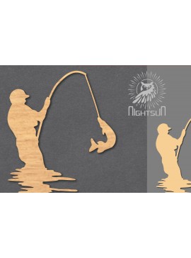 Σετ των 2 Intra απο ξύλο plywood 3mm-4mm πάχος - Διακόσμηση κοπής με λέιζερ ψαρέματος 5 Δίασταση 20x20 cm INTRAFABR-117110270