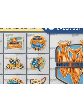 Intra απο ξύλο plywood 3mm-4mm πάχος - Ψάρεμα Layered Signs Δέσμη κοπής με λέιζερ Δίασταση 30x20 cm INTRAFABR-99061272