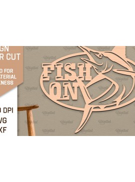 Σετ των 2 Intra απο ξύλο plywood 3mm-4mm πάχος - Ψάρεμα σημάδι LaserCut. Fishing Decor  Δίασταση 30x20 cm INTRAFABR-98538002