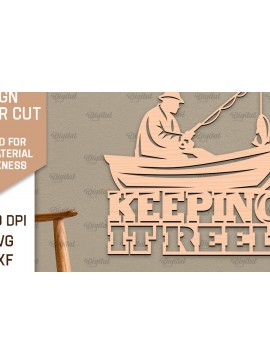 Intra απο ξύλο plywood 3mm-4mm πάχος - Ψάρεμα σημάδι LaserCut. Fishing Decor  Δίασταση 30x20 cm INTRAFABR-98538081