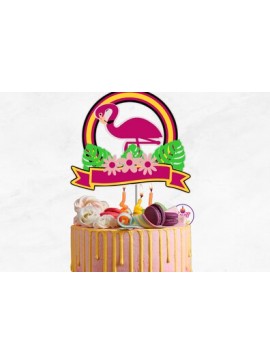 Σετ των 2 Intra απο ξύλο plywood 3mm-4mm πάχος - Τοπέρ για κέικ Flamingo Δίασταση 20x20 cm INTRAFABR-75199449