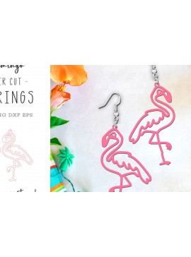 Intra απο ξύλο plywood 3mm-4mm πάχος - Σκουλαρίκια Flamingo Cut Laser | Καλοκαιρινό  Δίασταση 900x900 cm INTRAFABR-120025752