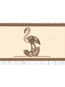 Σετ των 3 Intra απο ξύλο plywood 3mm-4mm πάχος - Flamingo Tropical Line Wall Art  Δίασταση 6x6 cm INTRAFABR-123096592
