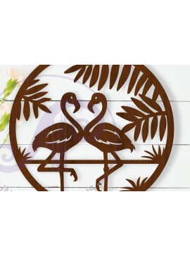 Intra απο ξύλο plywood 3mm-4mm πάχος - Επιγραφή τοίχου Flamingo,   Δίασταση 40x50 cm INTRAFABR-110946290
