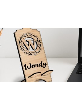 Σετ των 2 Intra απο ξύλο plywood 3mm-4mm πάχος - Fleur-de-lis  Letter W Τηλέφωνο κατόχου Δίασταση 20x20 cm INTRAFABR-123041223