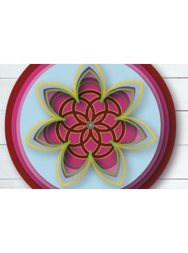 Σετ των 2 Intra απο ξύλο plywood 3mm-4mm πάχος - Λουλούδι Λωτού Δίασταση 30x30 cm INTRAFABR-15012596