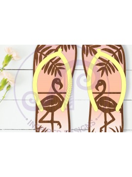 Intra απο ξύλο plywood 3mm-4mm πάχος - Πινακίδα τοίχου με στρώσεις Flamingo Flip Flop Δίασταση 40x50 cm INTRAFABR-111092180