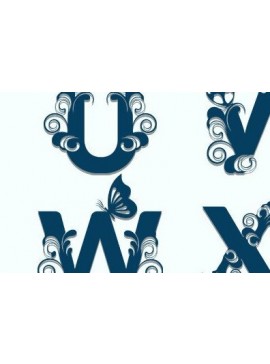 Intra απο ξύλο plywood 3mm-4mm πάχος - Floral Alphabet Laser Cut  Δίασταση 30x20 cm INTRAFABR-35520618