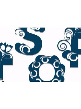 Σετ των 2 Intra απο ξύλο plywood 3mm-4mm πάχος - Floral Alphabet Laser Cut  Δίασταση 30x20 cm INTRAFABR-35520628