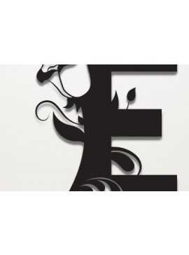 Intra απο ξύλο plywood 3mm-4mm πάχος - Floral Alphabet Laser Cut , E Letter Δίασταση 30x20 cm INTRAFABR-35083025