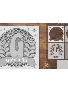Σετ των 3 Intra απο ξύλο plywood 3mm-4mm πάχος - Floral Alphabet Shadow Box - Letter G Δίασταση 25x25 cm INTRAFABR-92886516