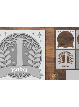 Σετ των 2 Intra απο ξύλο plywood 3mm-4mm πάχος - Floral Alphabet Shadow Box - Γράμμα I Δίασταση 25x25 cm INTRAFABR-92886666