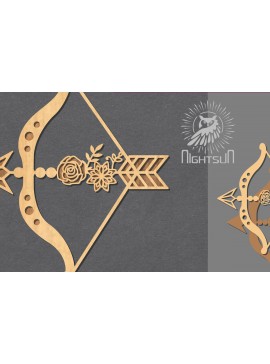 Σετ των 2 Intra απο ξύλο plywood 3mm-4mm πάχος - Floral Arrow Cut Laser Decoration 1 Δίασταση 20x20 cm INTRAFABR-123401988