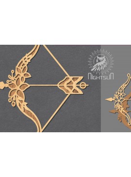 Σετ των 2 Intra απο ξύλο plywood 3mm-4mm πάχος - Floral Arrow Cut Laser Decoration 4 Δίασταση 20x20 cm INTRAFABR-123402071