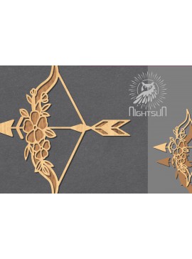 Σετ των 2 Intra απο ξύλο plywood 3mm-4mm πάχος - Floral Arrow Cut Laser Decoration 6 Δίασταση 20x20 cm INTRAFABR-123402103