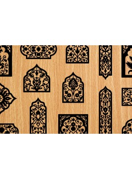 Σετ των 3 Intra απο ξύλο plywood 3mm-4mm πάχος -  λέιζερ σελιδοδεικτών Floral Δίασταση 4x4 cm INTRAFABR-118275245