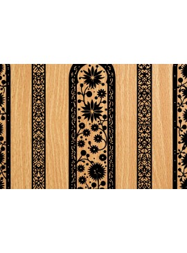 Σετ των 3 Intra απο ξύλο plywood 3mm-4mm πάχος -  λέιζερ σελιδοδεικτών Floral Δίασταση 4x4 cm INTRAFABR-118274859