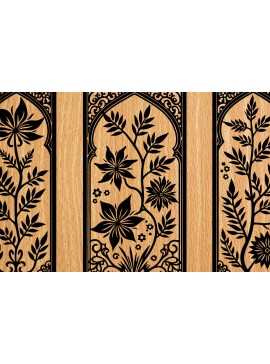 Σετ των 3 Intra απο ξύλο plywood 3mm-4mm πάχος -  λέιζερ σελιδοδεικτών Floral Δίασταση 4x4 cm INTRAFABR-118273640