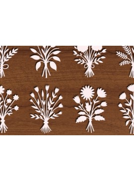 Σετ των 2 Intra απο ξύλο plywood 3mm-4mm πάχος - Floral Bouquet  Cut Mega Bundle 1612 Δίασταση 20x20 cm INTRAFABR-122153033