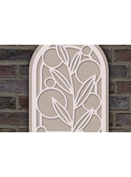 Σετ των 2 Intra απο ξύλο plywood 3mm-4mm πάχος - Floral Branches Layered  Δίασταση 20x20 cm INTRAFABR-120445053