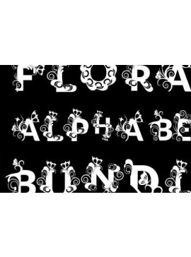 Intra απο ξύλο plywood 3mm-4mm πάχος - Πακέτο floral Butterfly Alphabet a έως Z Δίασταση 30x20 cm INTRAFABR-36179024