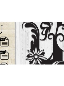 Intra απο ξύλο plywood 3mm-4mm πάχος - Floral Butterfly Alphabet Cut Laser U Δίασταση 30x20 cm INTRAFABR-35741855