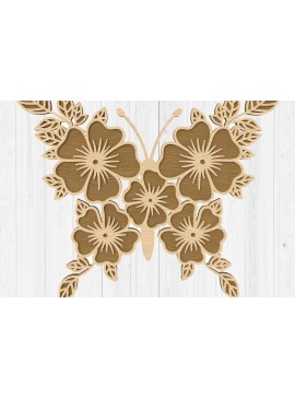 Intra απο ξύλο plywood 3mm-4mm πάχος - Floral σχέδιο πεταλούδας Κόψιμο με λέιζερ Δίασταση 30x20 cm INTRAFABR-112746806