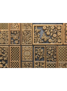 Intra απο ξύλο plywood 3mm-4mm πάχος -  κοπής με λέιζερ Floral & Butterfly Δίασταση 3600x7200 cm INTRAFABR-124681013