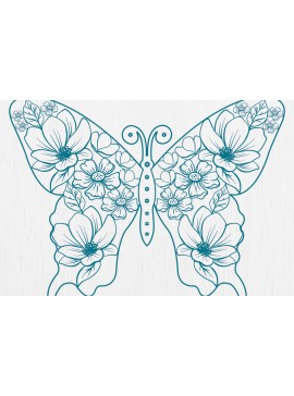 Σετ των 2 Intra απο ξύλο plywood 3mm-4mm πάχος - Floral Butterfly Paper Cut  Design 1 Δίασταση 20x20 cm INTRAFABR-90496889