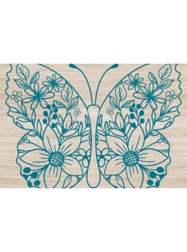Σετ των 2 Intra απο ξύλο plywood 3mm-4mm πάχος - Floral Butterfly Paper Cut  Design 2 Δίασταση 20x20 cm INTRAFABR-90497033