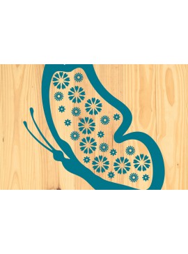 Σετ των 2 Intra απο ξύλο plywood 3mm-4mm πάχος - Floral Butterfly Paper Cut  Design 6 Δίασταση 20x20 cm INTRAFABR-90571589