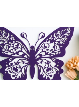 Σετ των 3 Intra απο ξύλο plywood 3mm-4mm πάχος - Floral Butterfly Paper Cut   Δίασταση 4x4 cm INTRAFABR-111547417