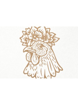 Intra απο ξύλο plywood 3mm-4mm πάχος - Floral κοτόπουλο. Κοτόπουλο σε στέμμα λουλουδιών Δίασταση 30x20 cm INTRAFABR-100386250