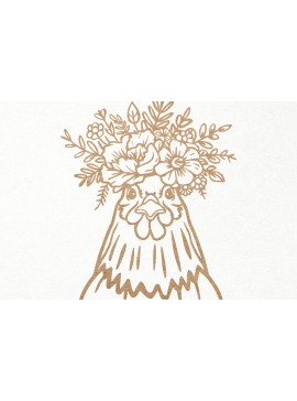 Intra απο ξύλο plywood 3mm-4mm πάχος - Floral κοτόπουλο. Κοτόπουλο σε στέμμα λουλουδιών Δίασταση 30x20 cm INTRAFABR-100386304