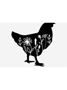 Σετ των 3 Intra απο ξύλο plywood 3mm-4mm πάχος - Floral Chicken  Farmhouse Decor  Δίασταση 20x25 cm INTRAFABR-86254864