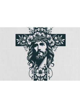 Intra απο ξύλο plywood 3mm-4mm πάχος - Floral Christian Cross Religious  Δίασταση 40x50 cm INTRAFABR-97936543